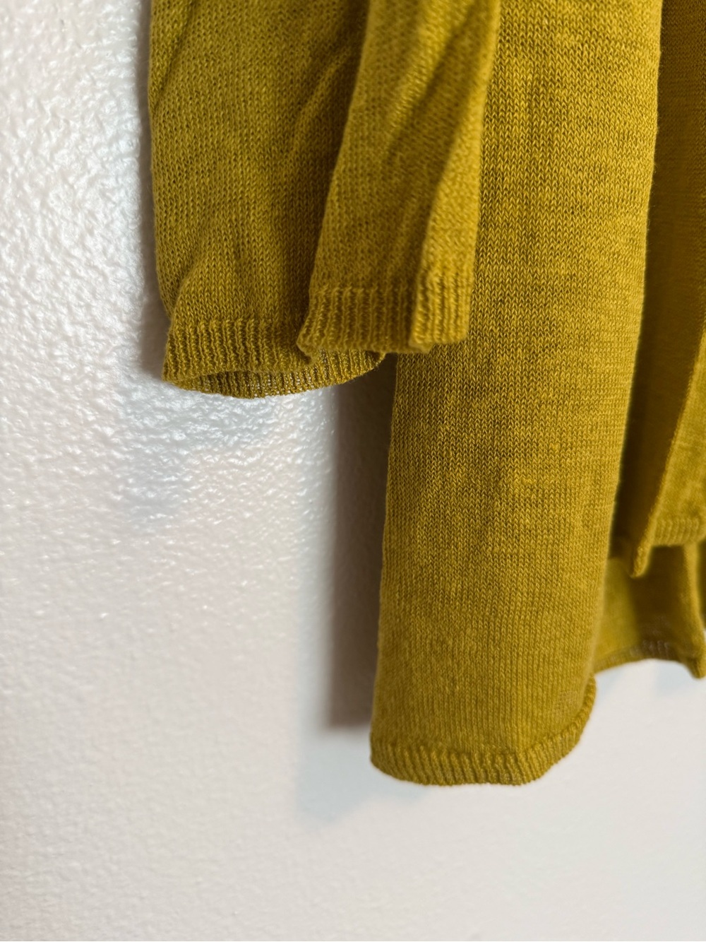 Eileen Fisher - Linen Open Front Goldenrod Yellow Sweater Cardigan - Large - Picture 10 of 14
